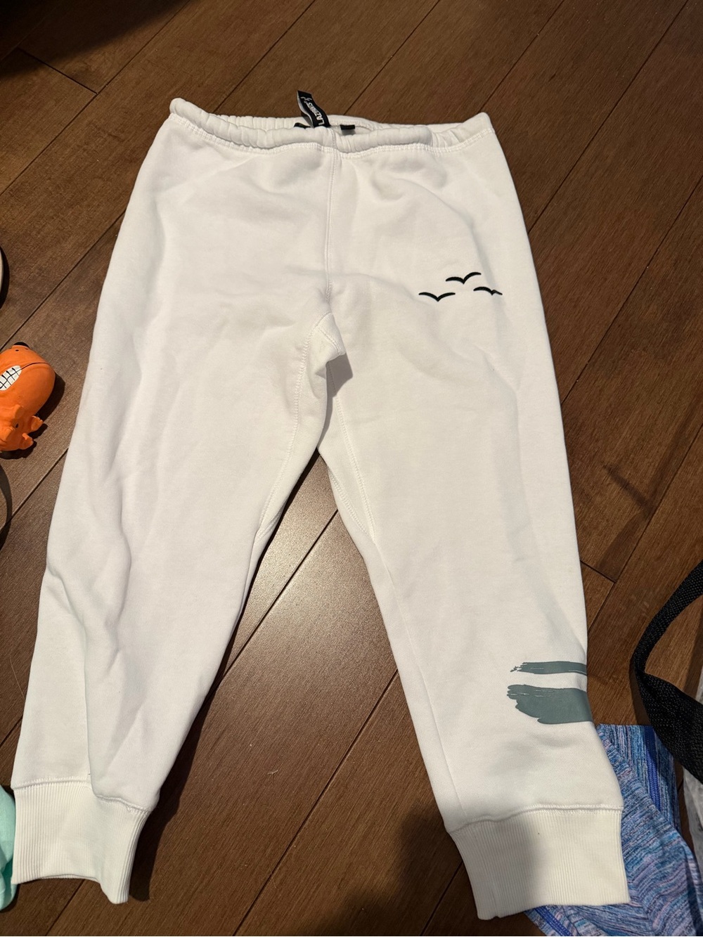Cropped-Kids White Sweat Joggers